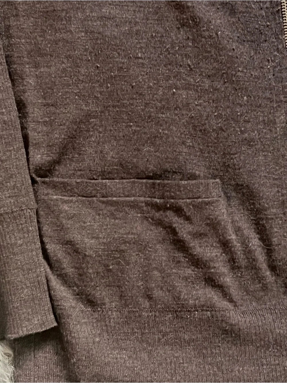 John Varvatos Men's Brown Full-Zip Knit Cardigan